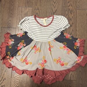 Matilda Jane Gray and Floral Kids Dress size 2